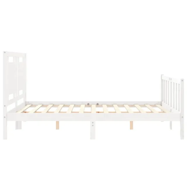 Cadre de lit sans matelas blanc 160x200 cm bois de pin massif