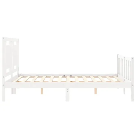 Cadre de lit sans matelas blanc 160x200 cm bois de pin massif