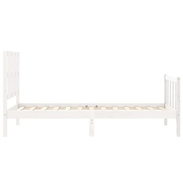 Cadre de lit sans matelas blanc bois de pin massif