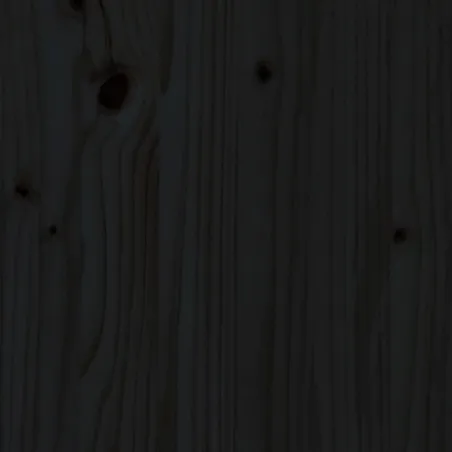 Cadre de lit sans matelas noir bois de pin massif