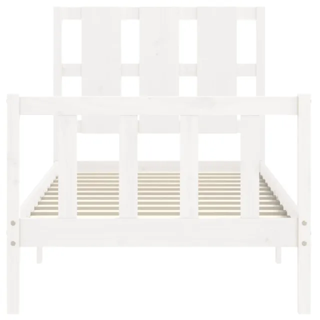 Cadre de lit sans matelas blanc 90x190 cm bois de pin massif