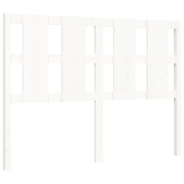 Cadre de lit sans matelas blanc bois de pin massif