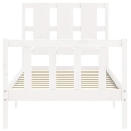 Cadre de lit sans matelas blanc 90x200 cm bois de pin massif
