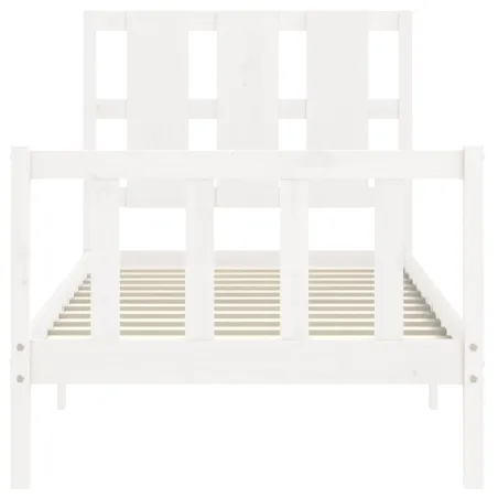 Cadre de lit sans matelas blanc 100x200 cm bois de pin massif
