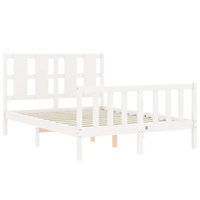 Cadre de lit sans matelas blanc 120x200 cm bois de pin massif
