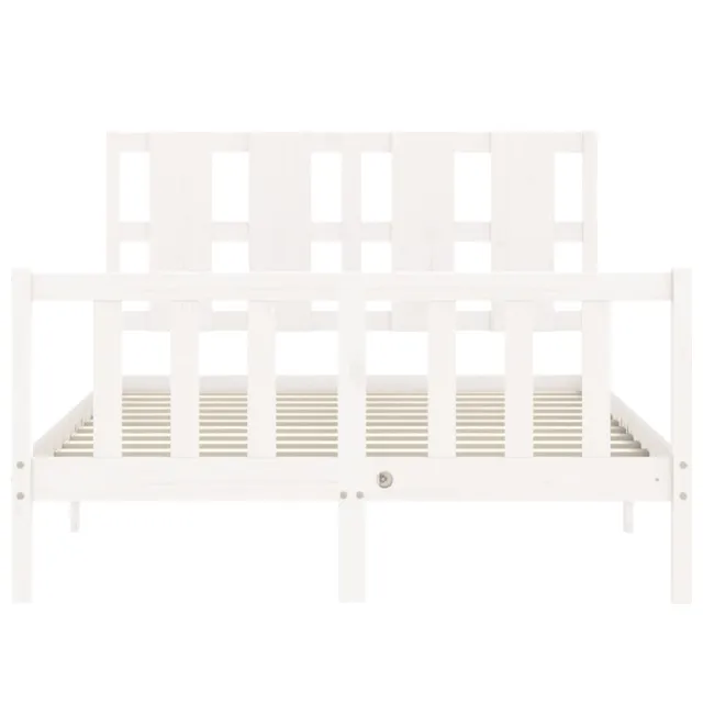 Cadre de lit sans matelas blanc 140x200 cm bois de pin massif