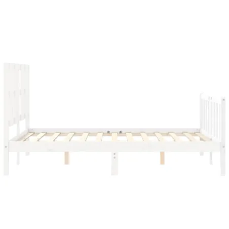 Cadre de lit sans matelas blanc 140x200 cm bois de pin massif
