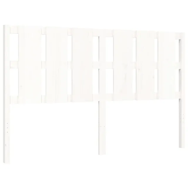 Cadre de lit sans matelas blanc bois de pin massif