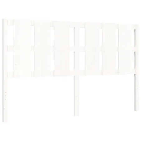 Cadre de lit sans matelas blanc bois de pin massif