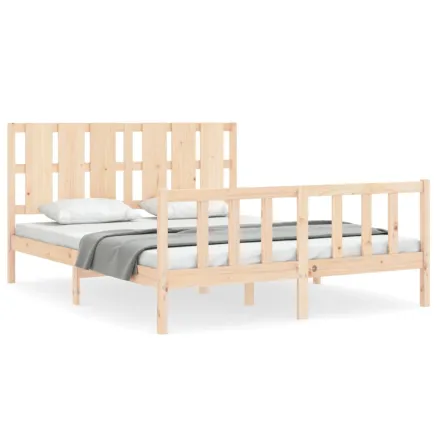 Cadre de lit sans matelas 160x200 cm bois massif de pin 2