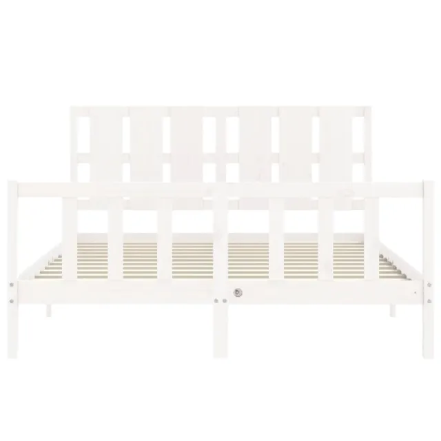 Cadre de lit sans matelas blanc 160x200 cm bois de pin massif