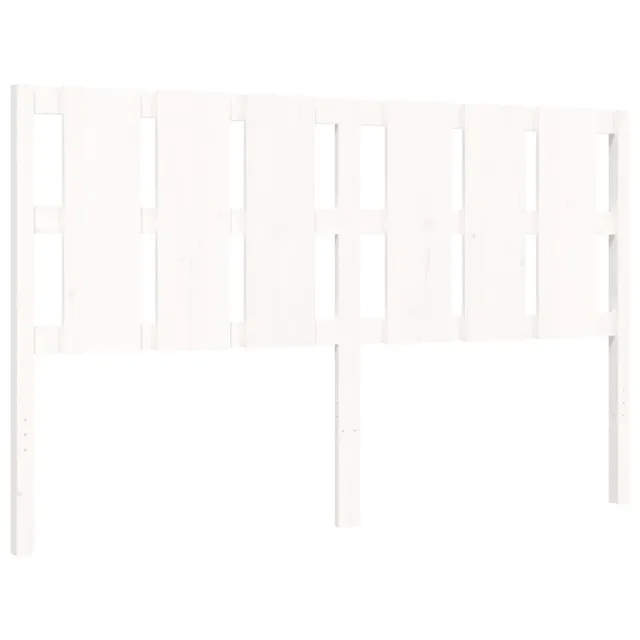 Cadre de lit sans matelas blanc 160x200 cm bois de pin massif