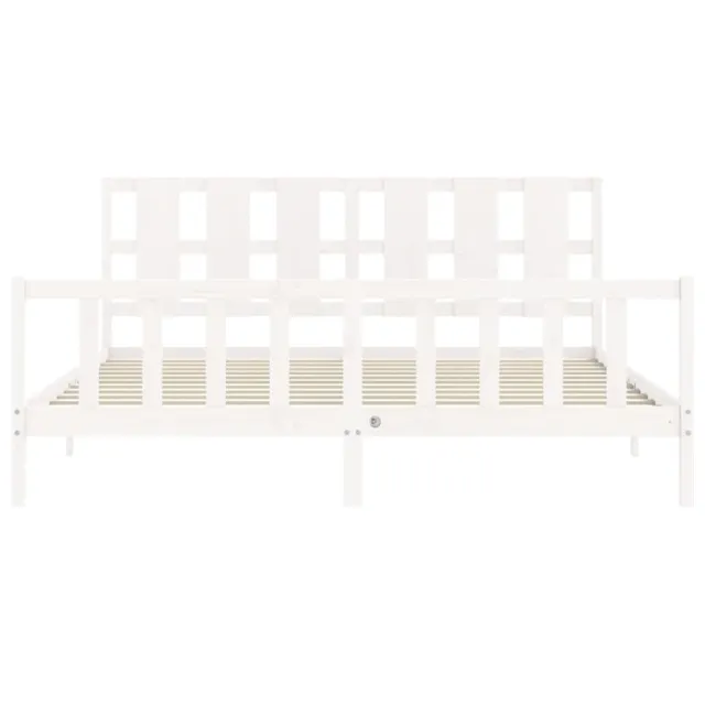 Cadre de lit sans matelas blanc bois de pin massif