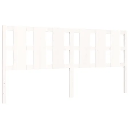 Cadre de lit sans matelas blanc bois de pin massif