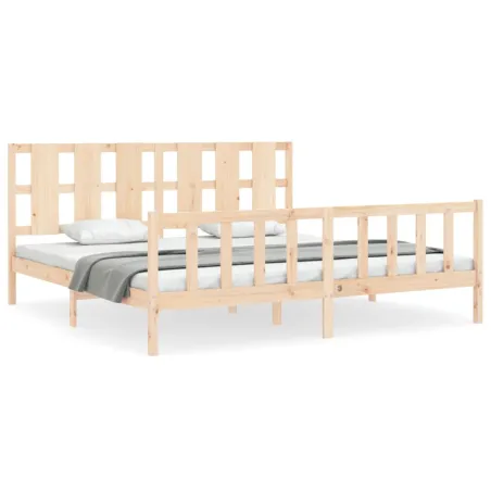 Cadre de lit sans matelas 200x200 cm bois massif de pin