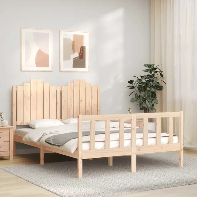 Cadre de lit sans matelas 140x190 cm bois de pin massif