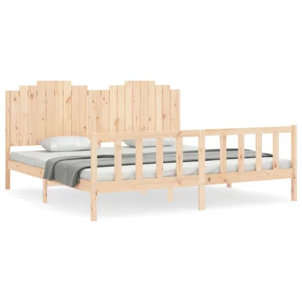 Cadre de lit sans matelas 200x200 cm bois massif de pin 2