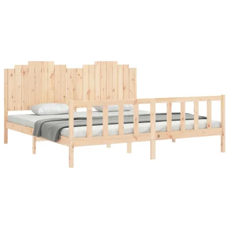 Cadre de lit sans matelas 200x200 cm bois massif de pin