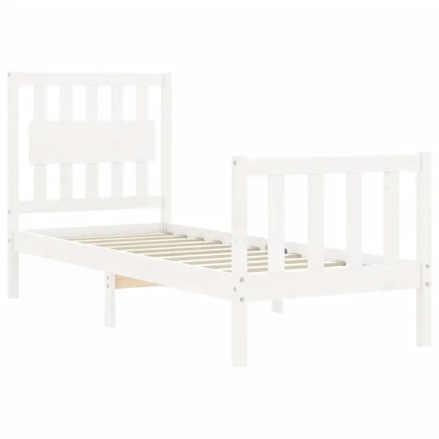 Cadre de lit sans matelas blanc bois de pin massif