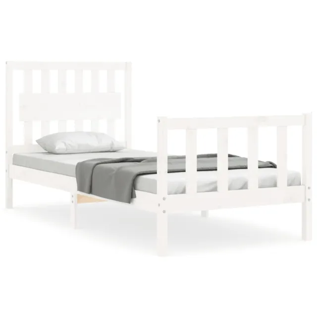 Cadre de lit sans matelas blanc bois de pin massif