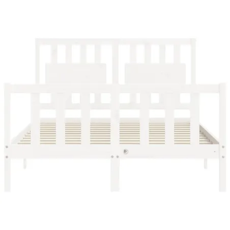 Cadre de lit sans matelas blanc 140x190 cm bois de pin massif