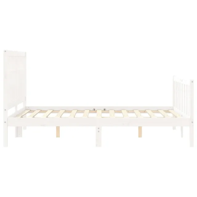 Cadre de lit sans matelas blanc 140x190 cm bois de pin massif