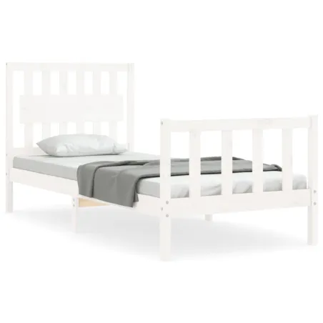 Cadre de lit sans matelas blanc 90x200 cm bois de pin massif