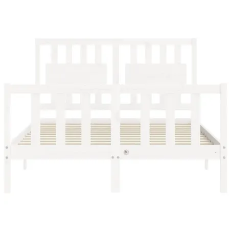 Cadre de lit sans matelas blanc 120x200 cm bois de pin massif