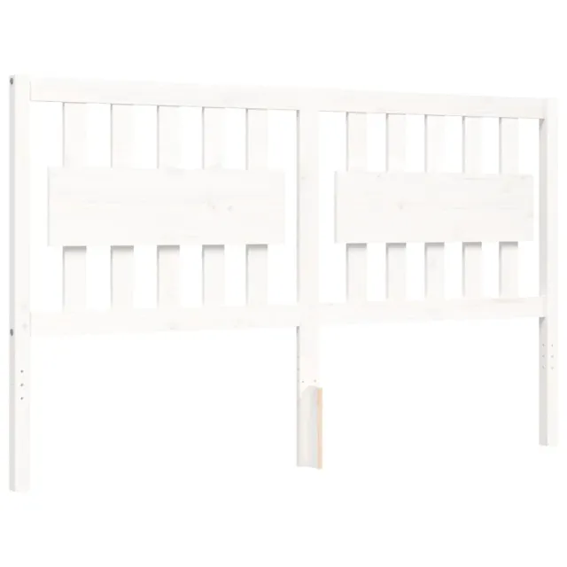 Cadre de lit sans matelas blanc bois de pin massif