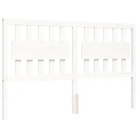 Cadre de lit sans matelas blanc bois de pin massif