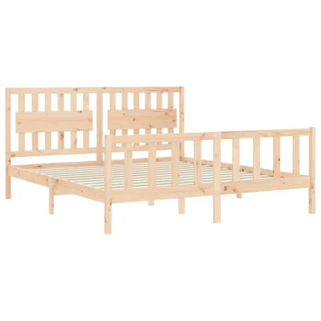 Cadre de lit sans matelas bois massif de pin