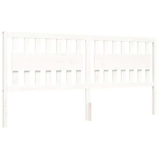 Cadre de lit sans matelas blanc 200x200 cm bois massif de pin