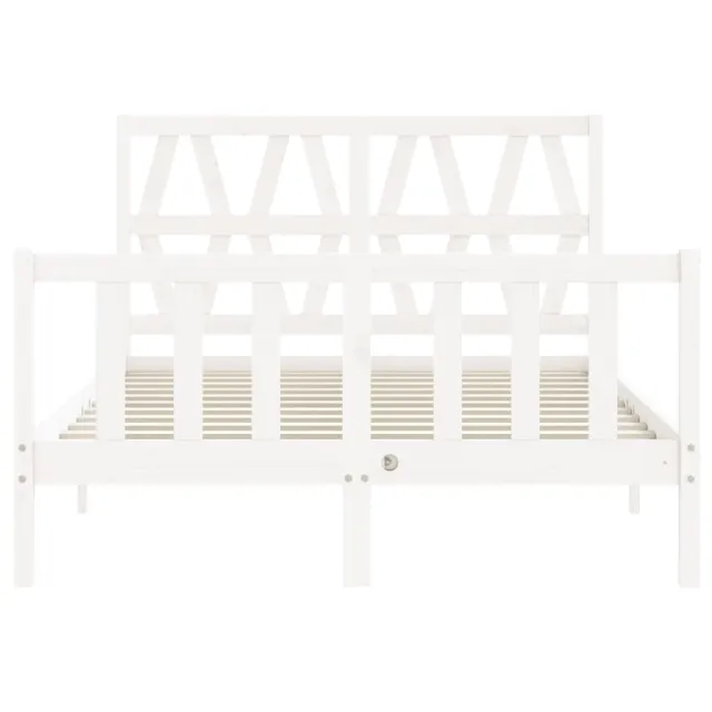 Cadre de lit sans matelas blanc bois de pin massif