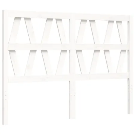 Cadre de lit sans matelas blanc bois de pin massif