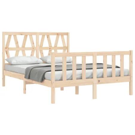 Cadre de lit sans matelas 140x190 cm bois de pin massif