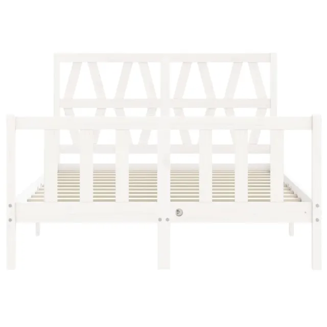 Cadre de lit sans matelas blanc 120x200 cm bois de pin massif