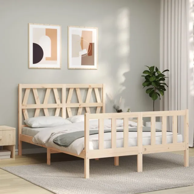Cadre de lit sans matelas 140x200 cm bois massif de pin