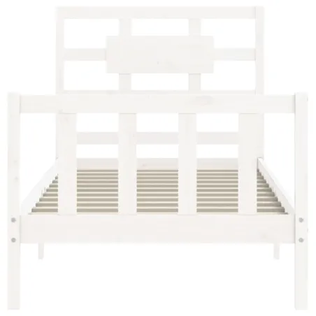 Cadre de lit sans matelas blanc 90x200 cm bois de pin massif