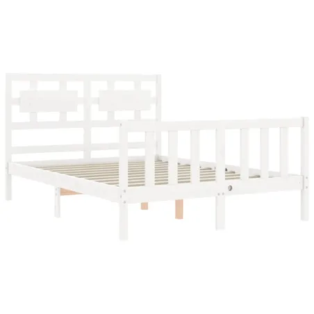 Cadre de lit sans matelas blanc 120x200 cm bois de pin massif