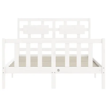 Cadre de lit sans matelas blanc 120x200 cm bois de pin massif