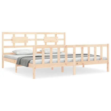 Cadre de lit sans matelas 200x200 cm bois massif de pin 2