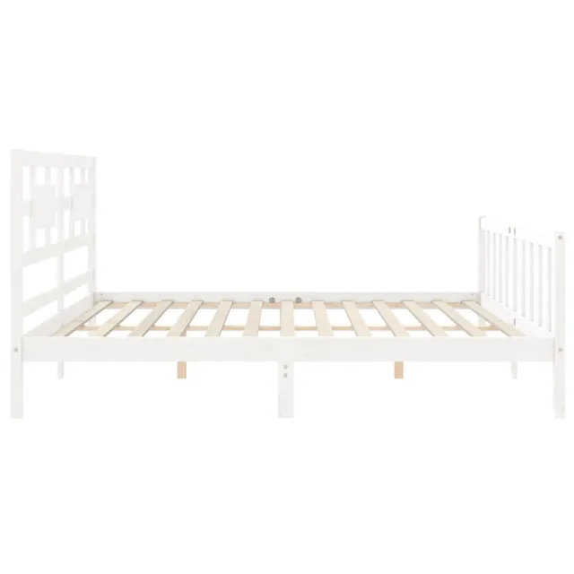 Cadre de lit sans matelas blanc 200x200 cm bois massif de pin