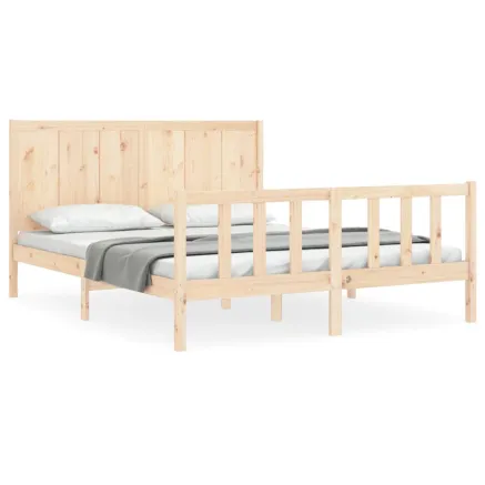 Cadre de lit sans matelas bois de pin massif 2