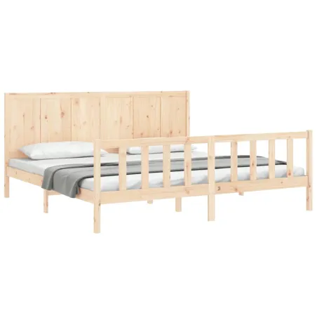 Cadre de lit sans matelas 200x200 cm bois massif de pin