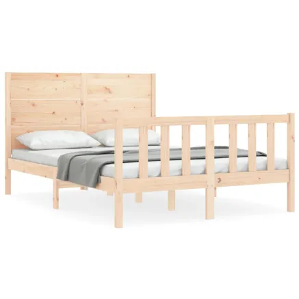 Cadre de lit sans matelas bois de pin massif 2