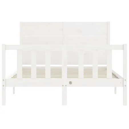 Cadre de lit sans matelas blanc 140x190 cm bois de pin massif