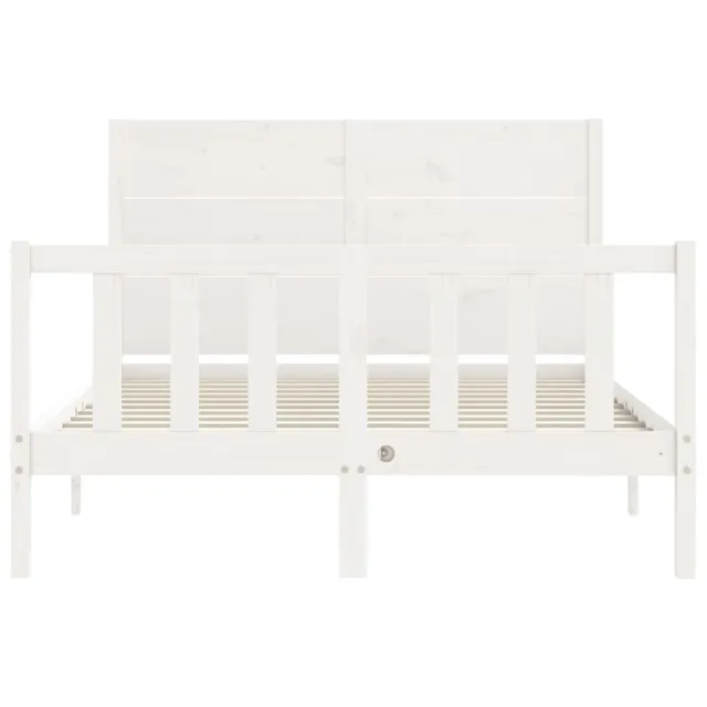 Cadre de lit sans matelas blanc 140x200 cm bois de pin massif