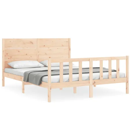 Cadre de lit sans matelas 160x200 cm bois massif de pin