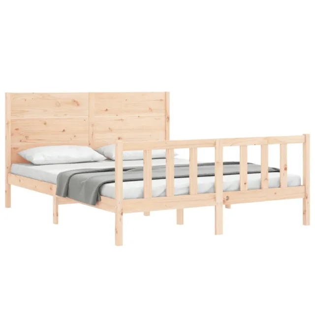 Cadre de lit sans matelas 160x200 cm bois massif de pin