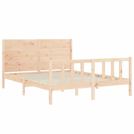 Cadre de lit sans matelas 160x200 cm bois massif de pin